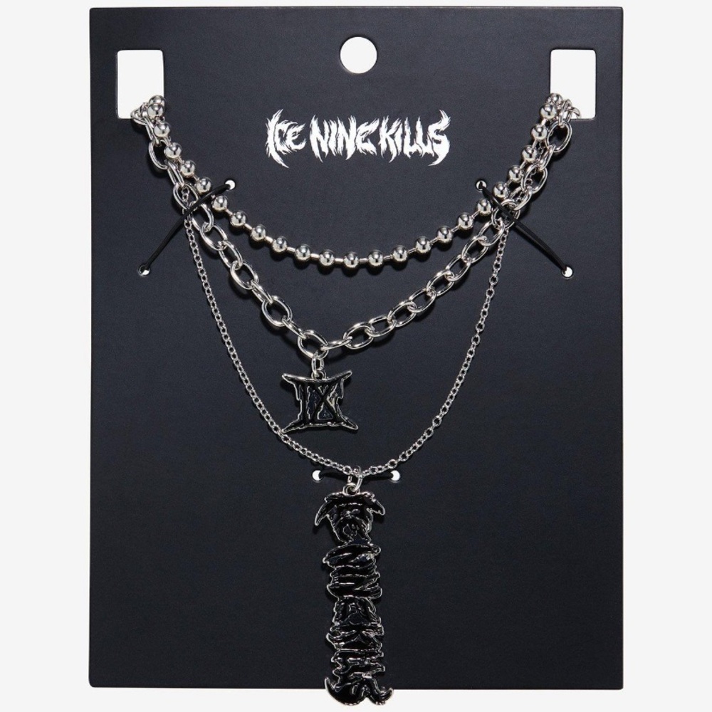Ice Nine Kills Logo Necklace Set Hot Topic Metal Music Trinity Of Terror